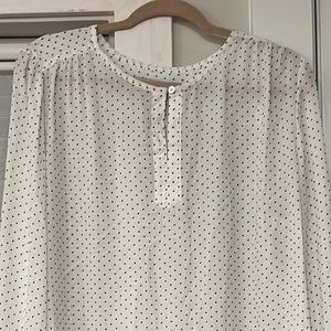 LOFT Long Sleeve Keyhole Neckline Blouse